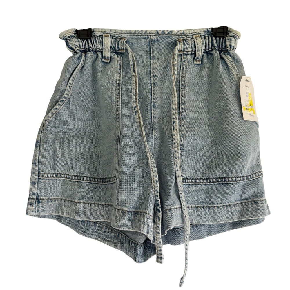 Time and Tru Womens Light Wash Paperbag Waist Denim Shorts XS 0-2 TT1736016372LW